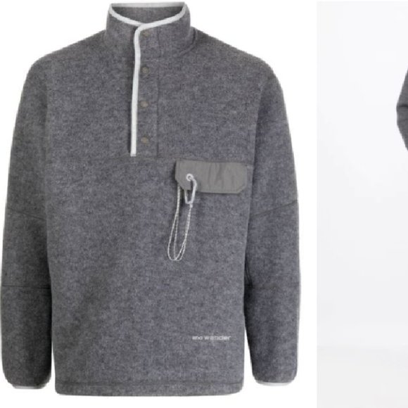 $515! NWT RARE Men's and Wander Wool Fleece Top Pullover - Grey - L - Picture 1 of 3
